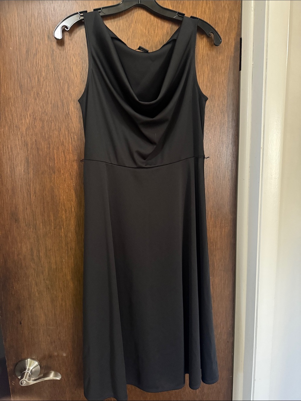 Express Black Cowl Neck Midi Dress